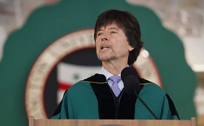 Filmmaker Ken Burns delivers the 2015 Commencement address at Washington University in St. Louis on Friday, May 15, 2015.