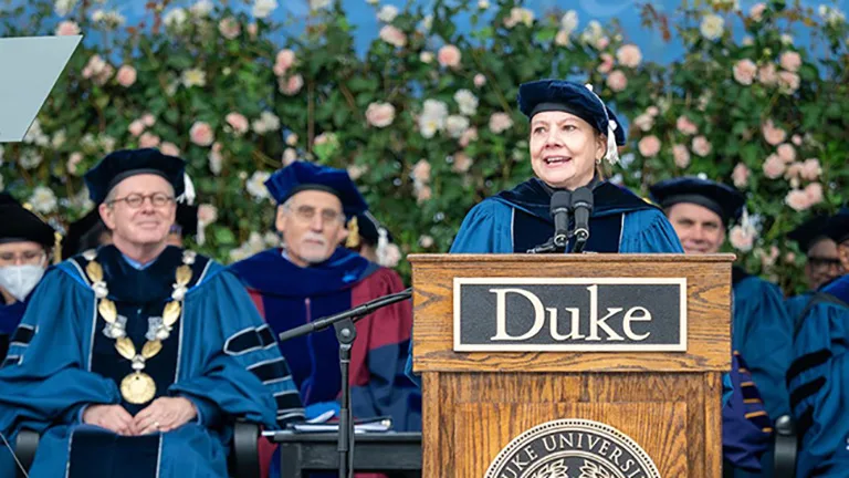 Mary Barra at the Duke 2022 commencement ceremonies